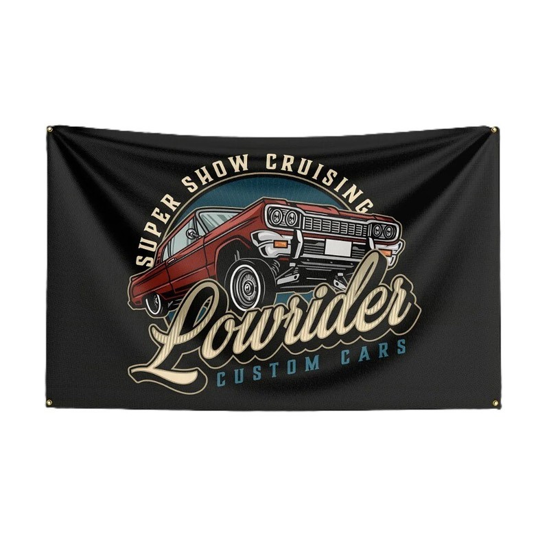 Classic Lowrider Man Hat Flag Tapestry Wall Art Hanging Banner Room Decor 3x5ft