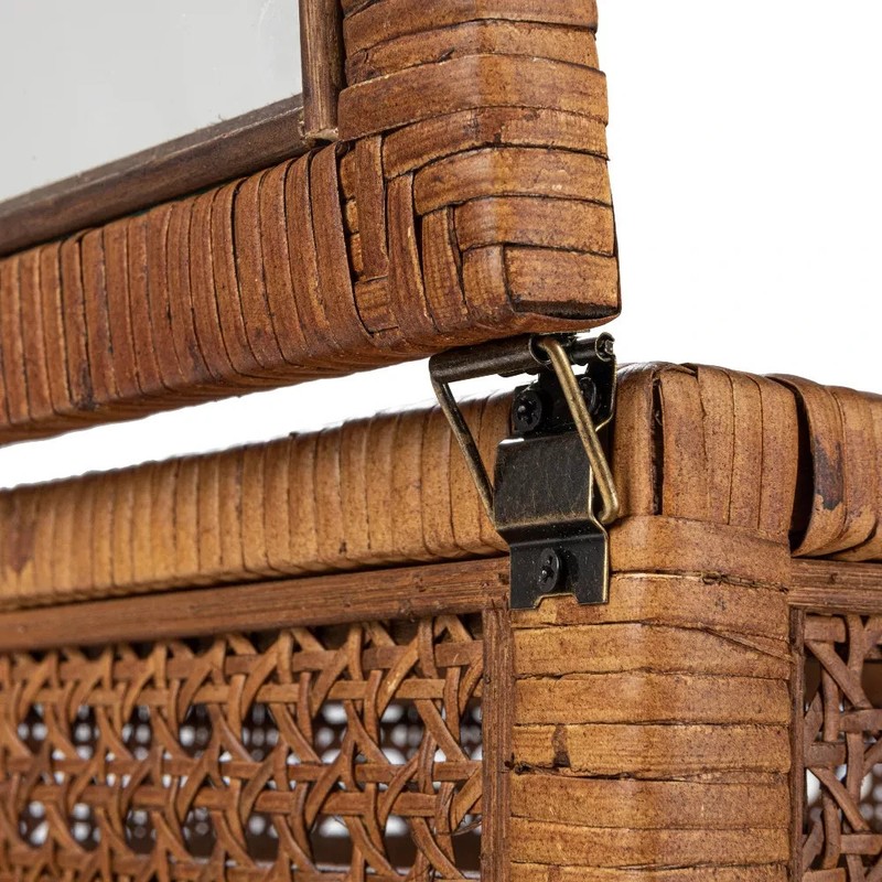 NEW -Modern Decorative Square Woven Rattan and Wood Display Boxes with Glass Top gallery
