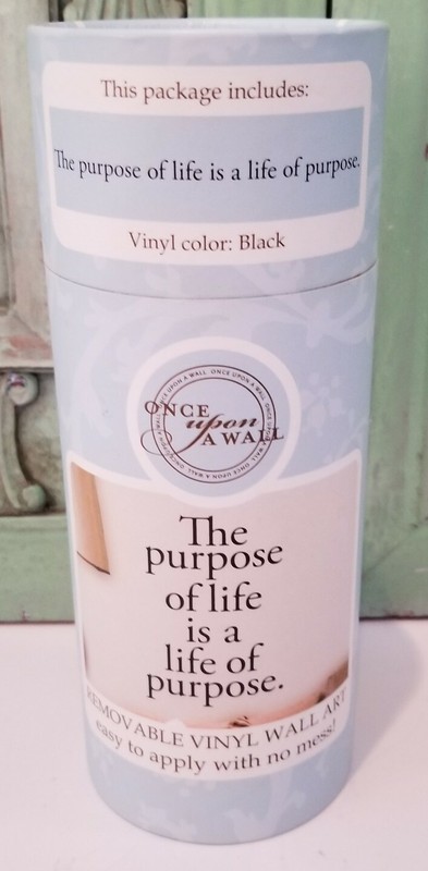 DCWV Home ‘The Purpose Of Life Is A Life Of Purpose’ Removable Vinyl Decal Black