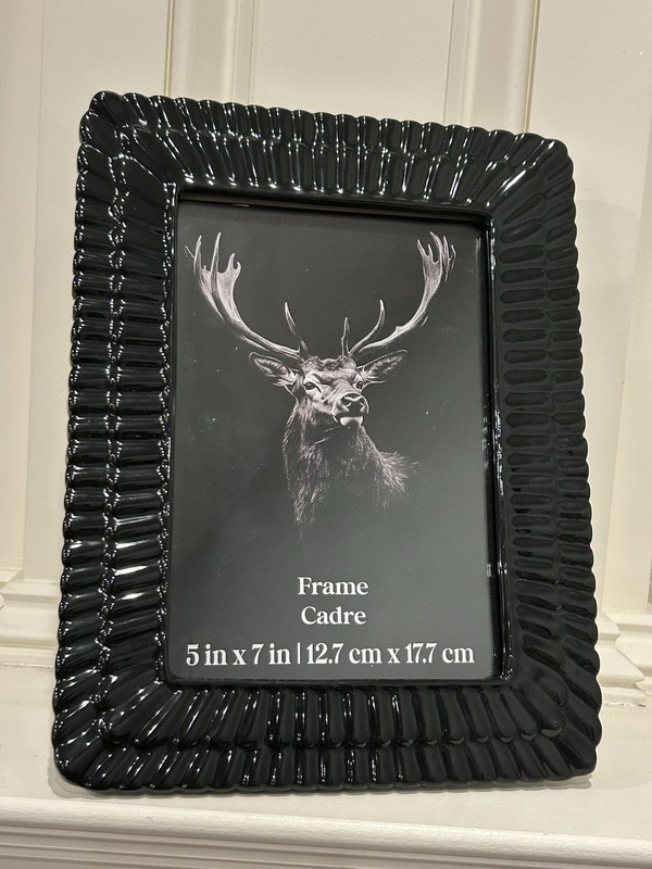 Ashland Silent Night Black Glossy Rectangle Freestanding Photo Frame 5×7 in