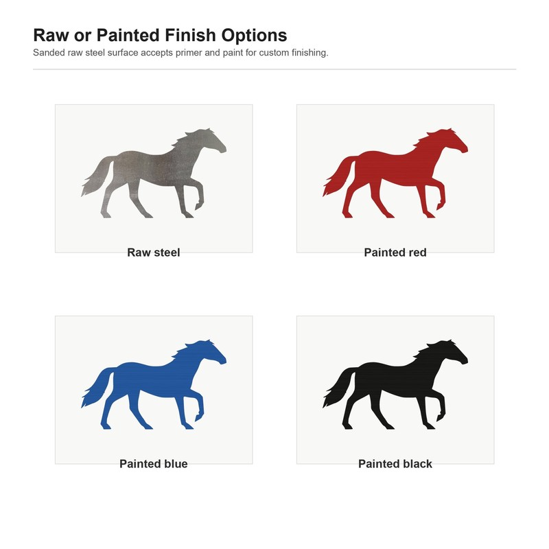 Horse 1 Steel Cutout Shape, Raw Metal Wall Art and Craft Supply gallery