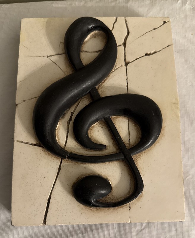 Sid Dickens T-06 Treble Clef Memory Block Tile Wall Art Music Note Distressed