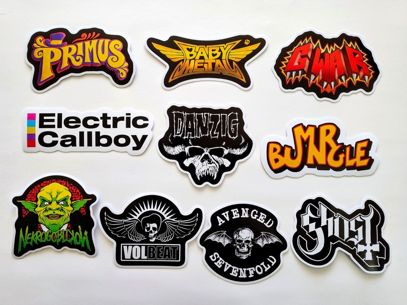 Heavy Metal Rock Sticker Pack (10) Set 6 ghost baby metal mr bungle primus