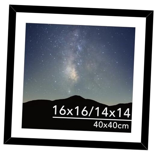 6×6 Picture Frame with 4×4 Mat for 40x40cm Diamond Art Painting – 1 Black