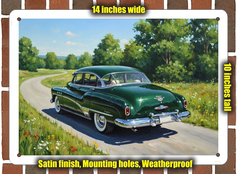Metal Sign - 1951 Buick Super 3 Oil Painting - 14x10