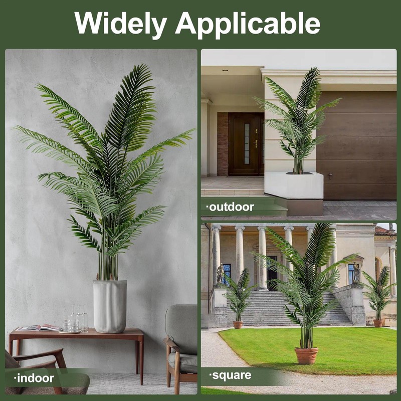 2PACK 7FT TALL Artificial Palm Tree Weighted Pots Indoor Outdoor