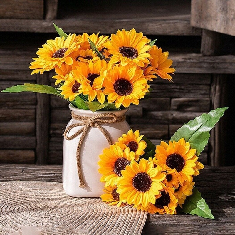 26-Head Artificial Sunflower Silk Fake Flowers Bouquet Wedding Floral Home Decor gallery