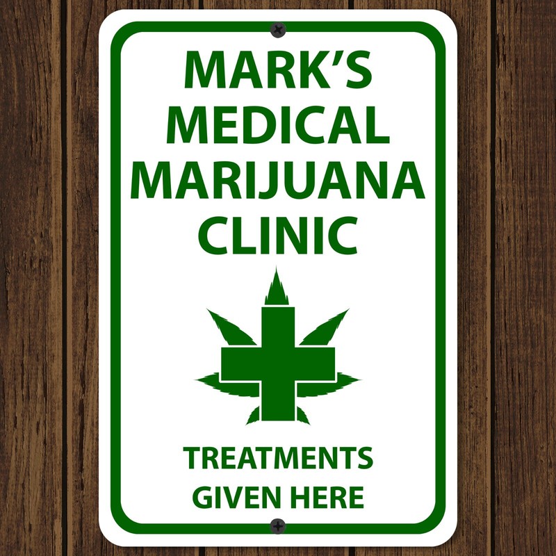 Personalized Medical Marijuana Metal Sign 8″x12″ Custom Cannabis Novelty Decor