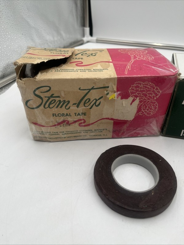 Vintage Floratape Stem Wrap 32 Roll Lot 25 Brown, 2 Red, 5 White New In Box gallery