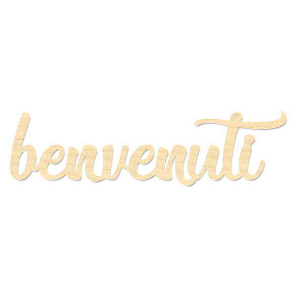 Benvenuti Sign-Laser Cut Benvenuti Wording-Wood Benvenuti Wording