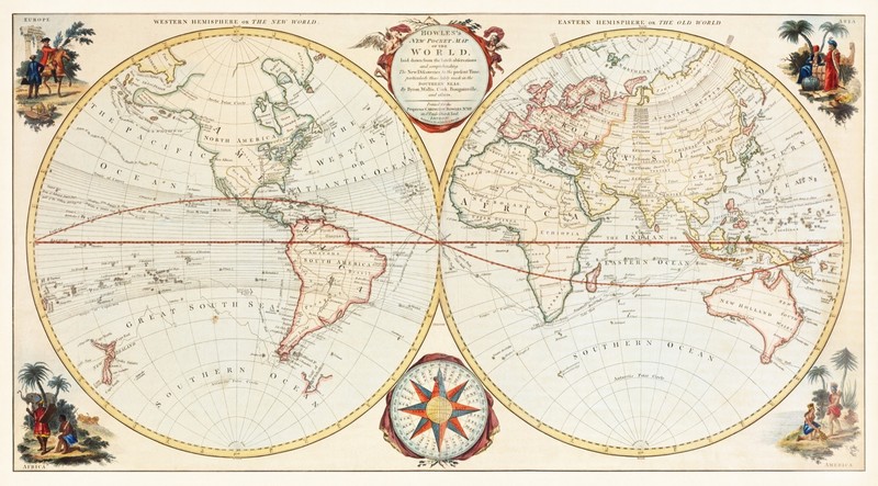 11967.Decoration Poster.Home interior design.Room wall decor.Old World map