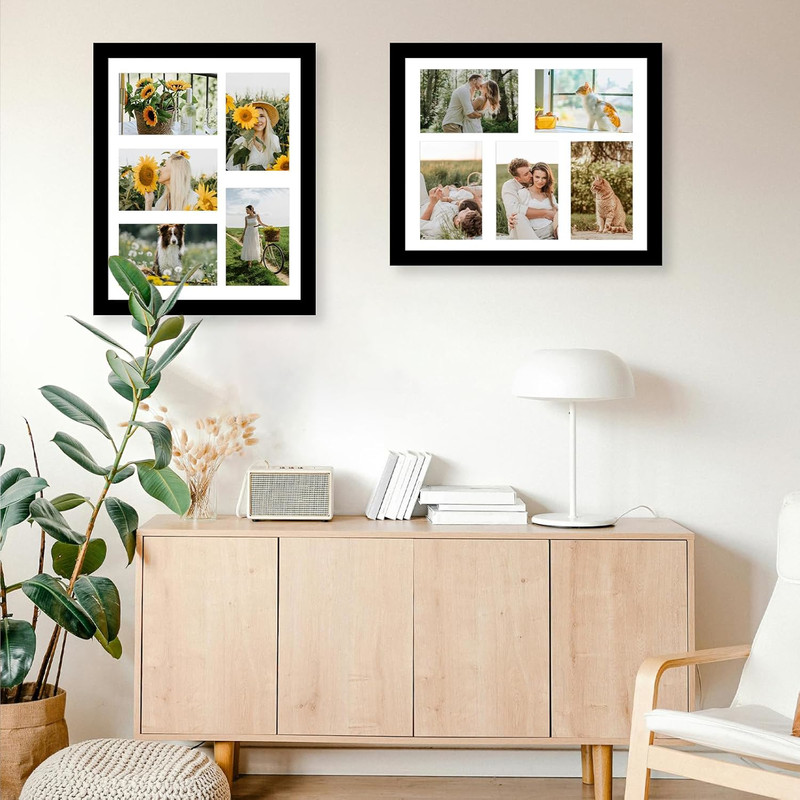 11x14 and 4x6 Collage Frame for 5 Photos Wall Hanging Black Multi-Frame gallery
