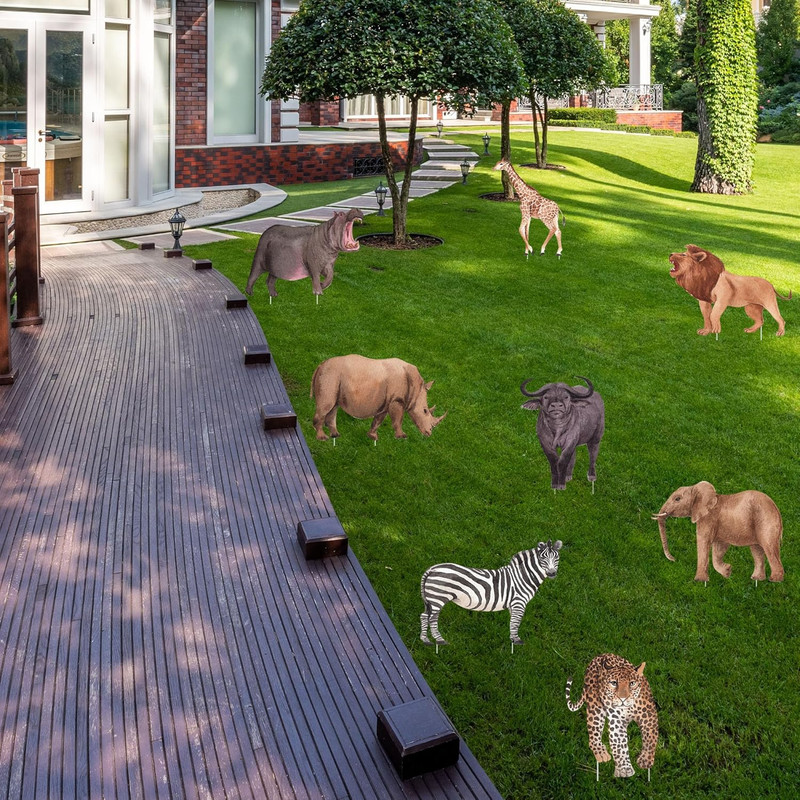 Wild Animals Decorations Outdoor Safari Decorations for Lawn Jungle Theme Yard S gallery
