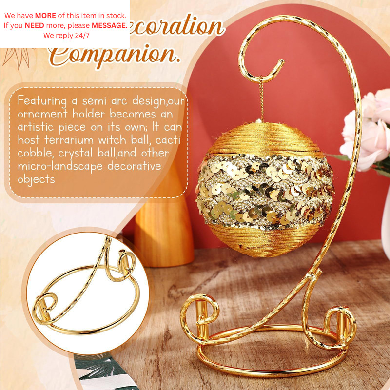 1 Pcs Ornament Display Stand 7.5" Height Holder Gold gallery