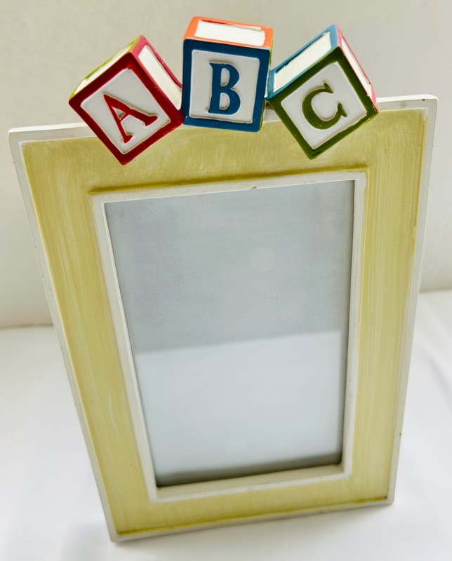 Photo Wood Frame, Glass Picture Frame, Yellow, 3.5 x 5, Portrait, New
