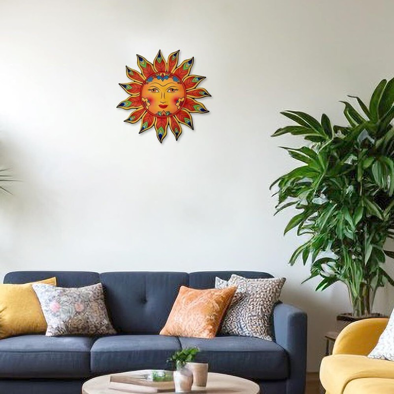 Metal Sun Flower Wall Plaque Decor Hang Art Patio Fence Porch Home Garden Office gallery