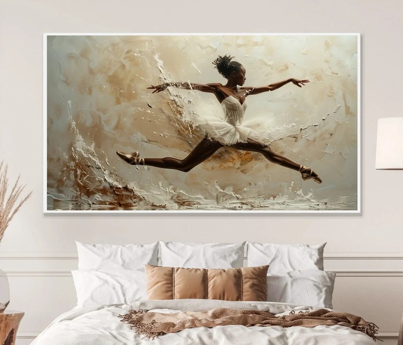 Elegant Black Afro Woman Wall Art Canvas Print, Afrocentric, Home & Office Décor