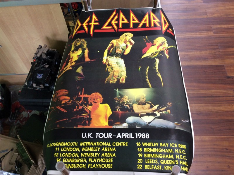 Original 1988 Def Leppard UK Tour Poster 35 x 25 See Pics