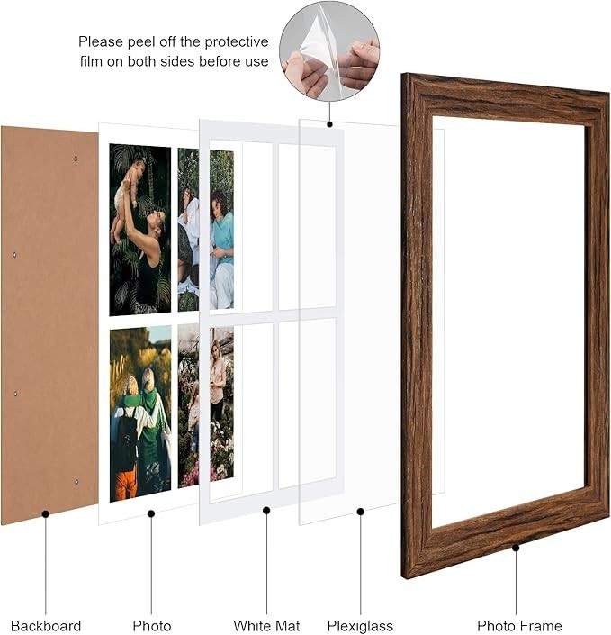 12x12 Picture Frame Display 4 opening 4x6 Picture Frame Collage gallery