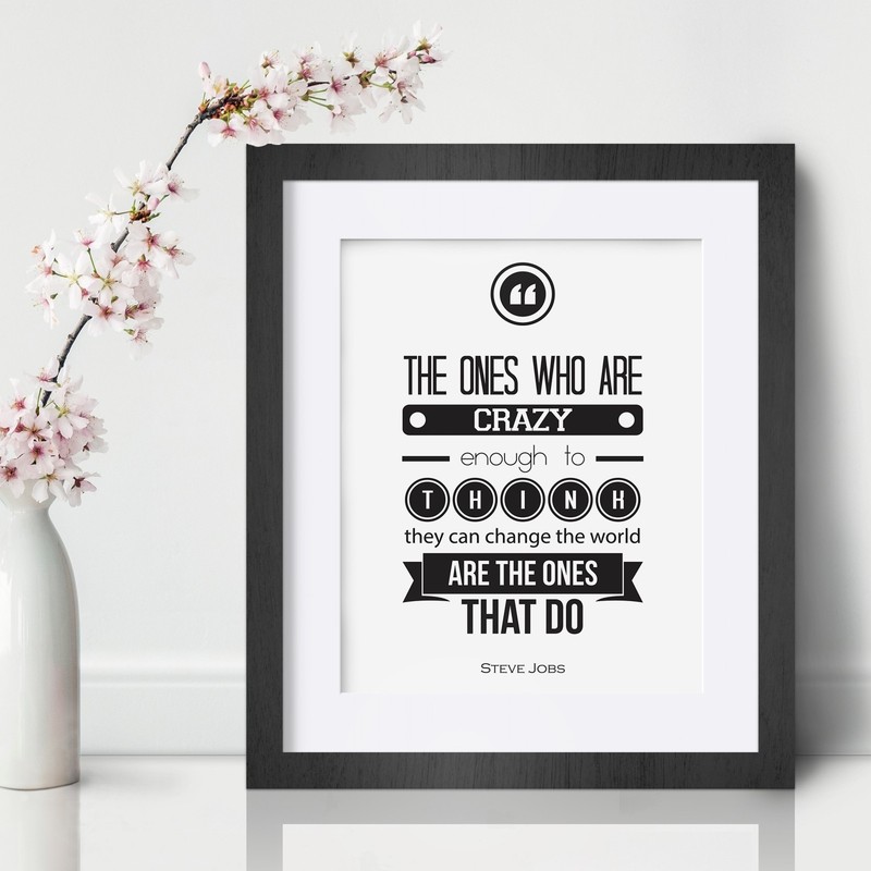 Steve Jobs Inspirational Wall Art Print Motivational Quote Poster Decor Gift him