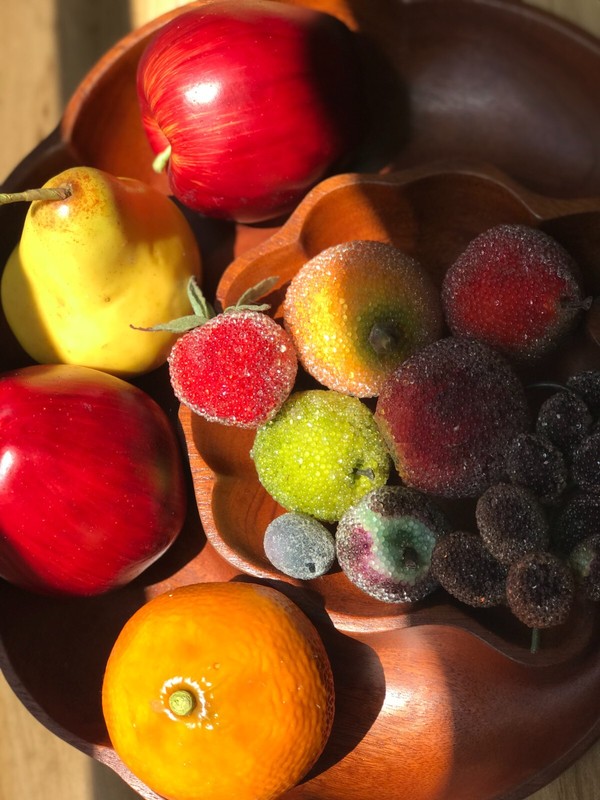 Lot 12 Mixed Fruit Sugared Beaded Frosted Artificial Faux Fake Fruit Display VTG