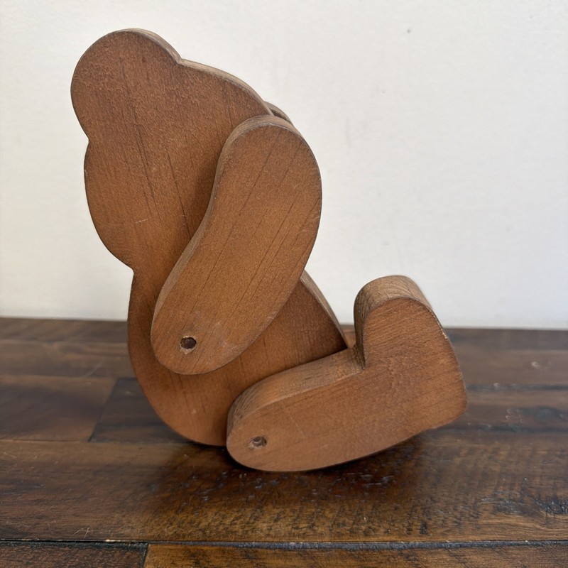 Handmade Wooden Peek A Boo Bear Nursery Rustic Standing Sitting Shelf Decor VTG