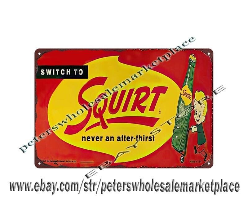 Squirt Soda metal tin sign bar club outdoor indoor wall signs