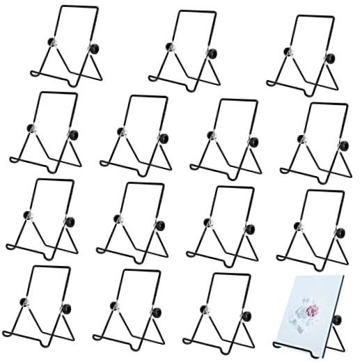 15 Pack 7 x 5.5 Inches Adjustable Easel Stands, Wire Easel Holder, Metal