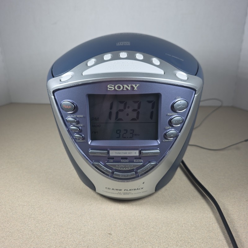 Sony Dream Machine ICF-CD843V AM/FM CD Player Alarm Clock Radio TESTED WORKS