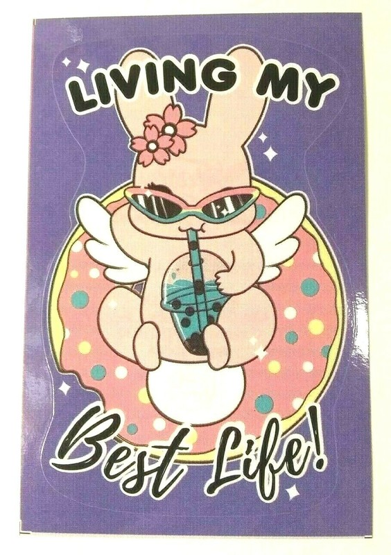 Tasty Peach Sticker Decal Glossy Cute Kawaii Animals Living My Best Life