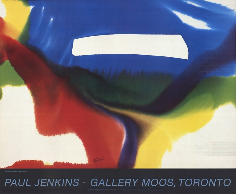 PAUL JENKINS Phenomena 26.25" x 32.5" Poster 1985 Abstract Multicolor