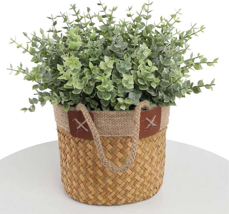 Artificial Eucalyptus Stem, Green Leaves, 12 Pack Green Faux Plant Branch, 12 gallery