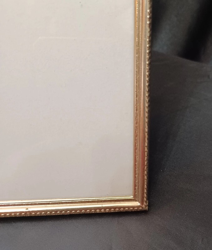 Vintage Ornate Gold Metal Photo Frame 5" X 7" Red Back Easel gallery