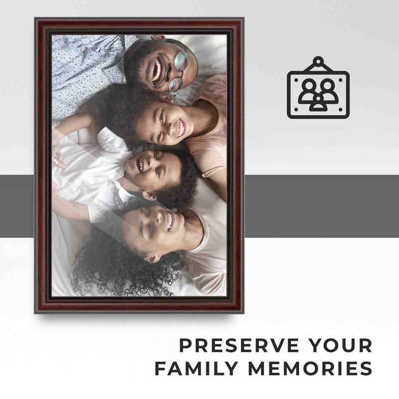 22x34 Frame Executive Brown Round Mahogany Finish Solid Wood Picture Frame | 1.2 gallery