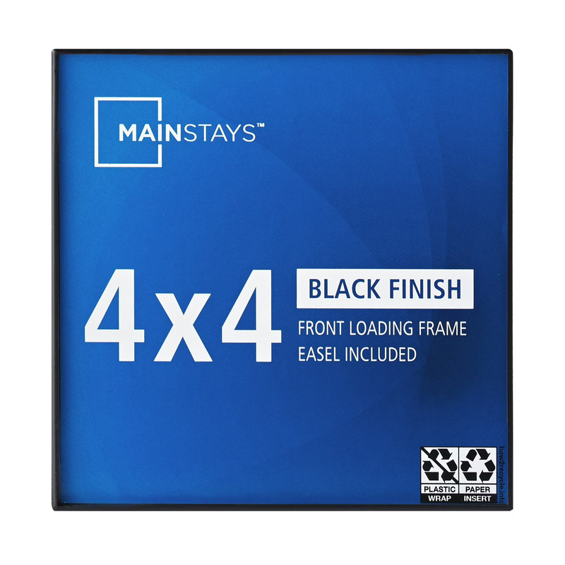 (6 pack) Mainstays – 4x4 Picture Frame – Black Front Loading Wall or Tabletop Ph gallery