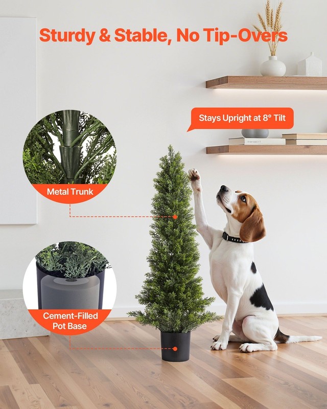 36in 2Piece Realistic Artificial Cedar Topiary Trees PE Trunk & Leaves gallery