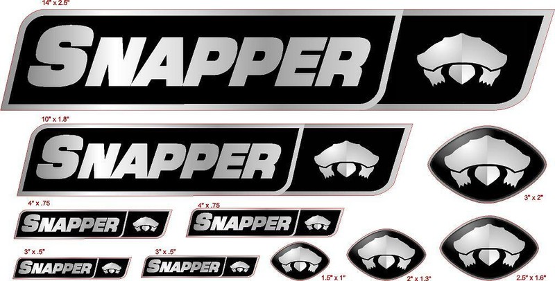 New Snapper Sam Turtle Logo OEM graphics sticker emblem Lawnmower tractor Decal