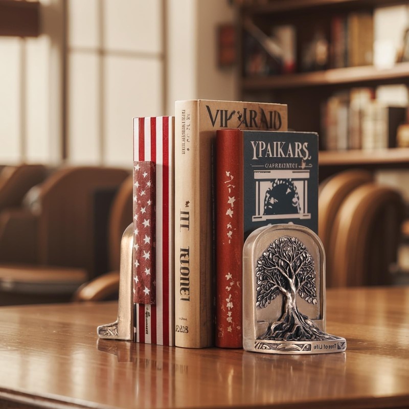 Antique Bronze Color Tree of Life Bookends Set, 2 Non-Skid Heavy Bookends for... gallery