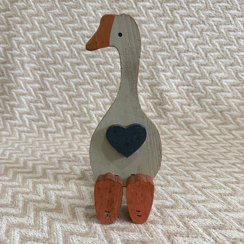 Vintage Wooden Goose Shelf Sitter Rustic Country Farmhouse Primitive Folk Art