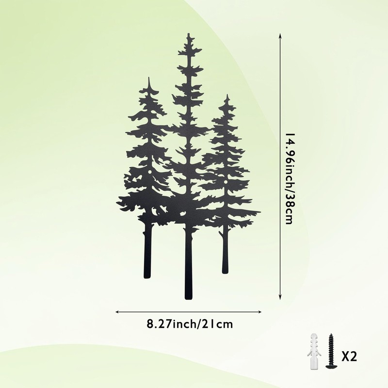 noxozoqm Metal Tree Wall Decor, Cabin 1ft 3in, Black gallery