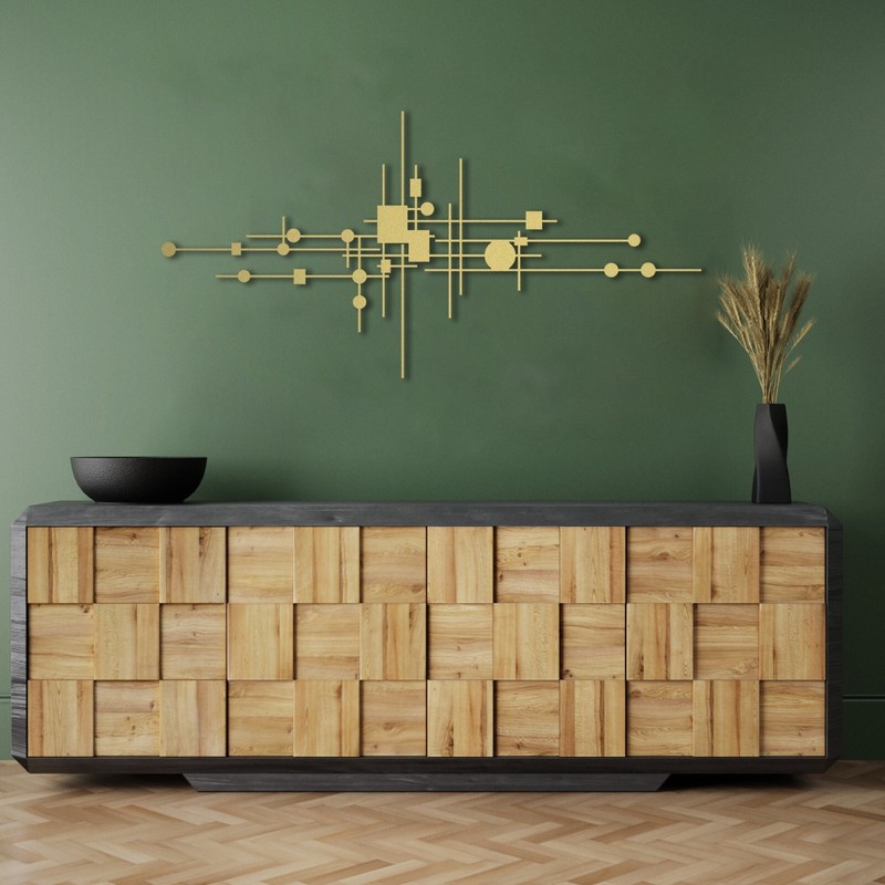 Modern Luxury Style Metal Wall Art, Minimalist Line Decor, Geometric Abstract gallery