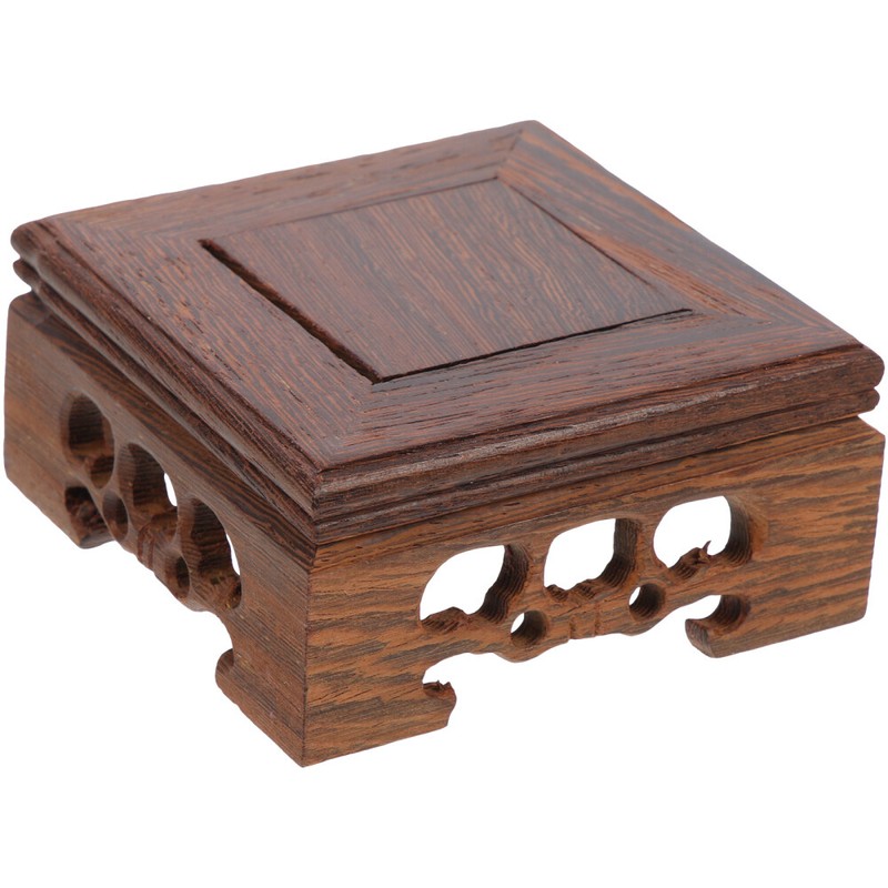 Chinese Display Stand Decorative Tray Vase Pedestals Wooden Base Flower Statue