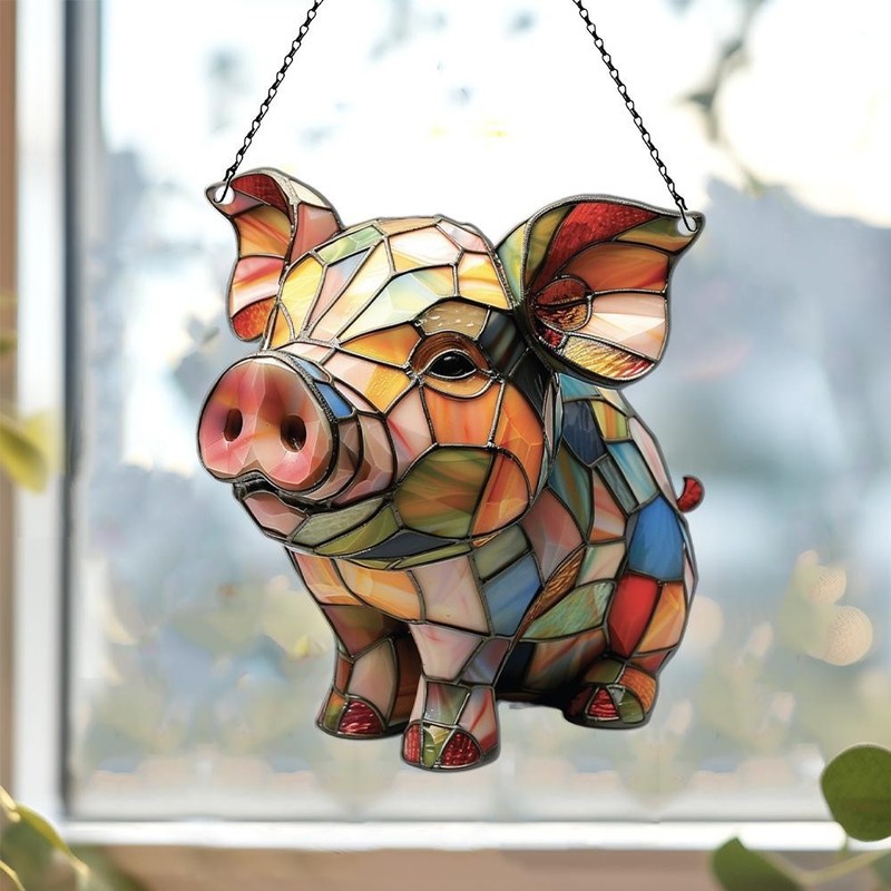 Pig Acrylic Suncatcher, Pig Ornaments, Pig Decor, Pig Gifts For Women Men gallery
