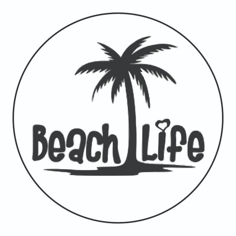 Beach Life Sticker, Decal, Bumper Sticker Vacation Sticker 3.5″Diameter