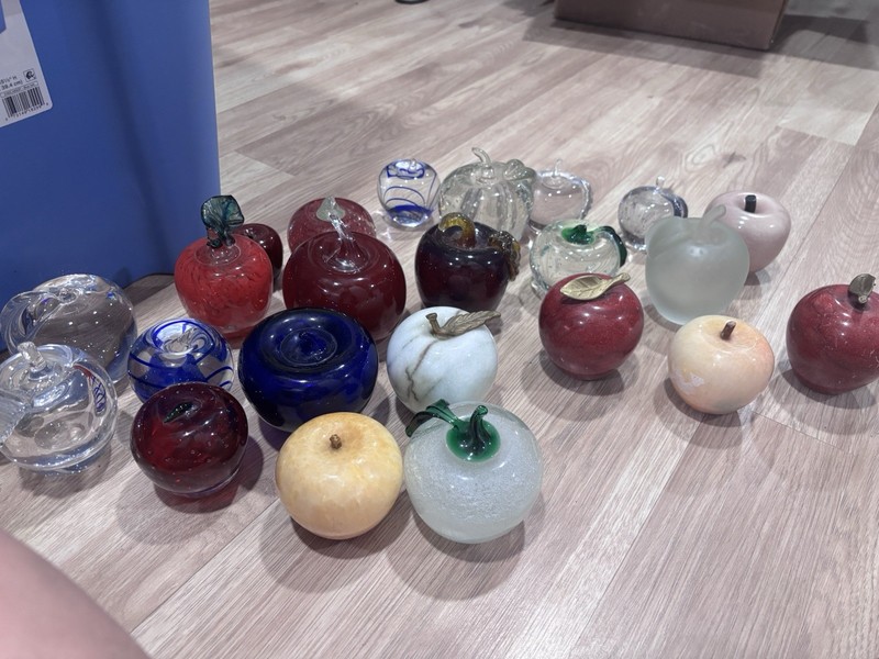 Vintage Hand-Blown Art Glass Apples bundle