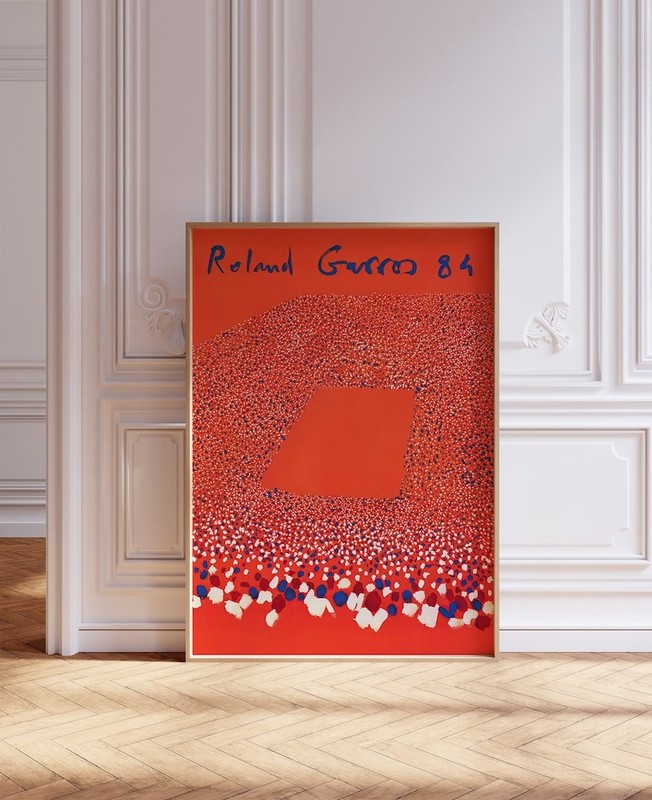 Roland Garros 1984 Poster, Vintage Tennis Print, Mid Century Sports Wall Art