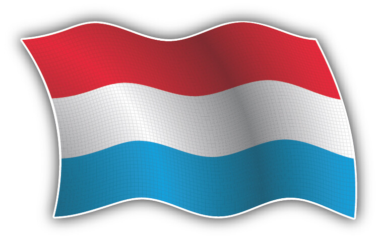 Luxembourg Wavy Flag Car Bumper Sticker Decal