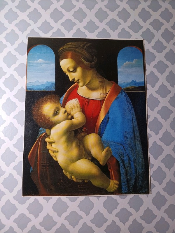 Madonna Litta Leonardo da Vinci Famous Renaissance Art Print Wall Decor 9×6.5