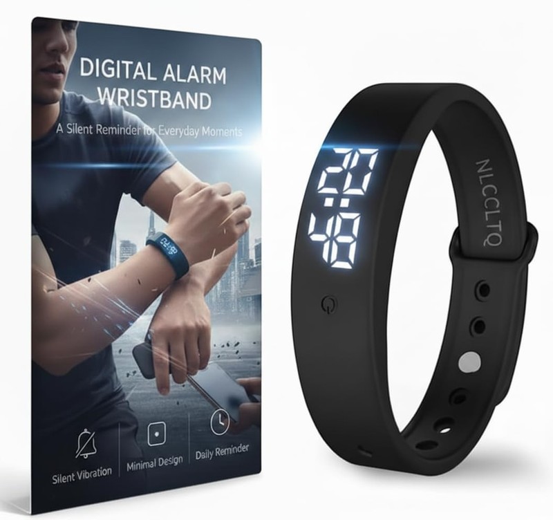 Vibrating Alarm Wristband Wrist Alarm Clock Watch Vibrating Band Vibrates Sil…