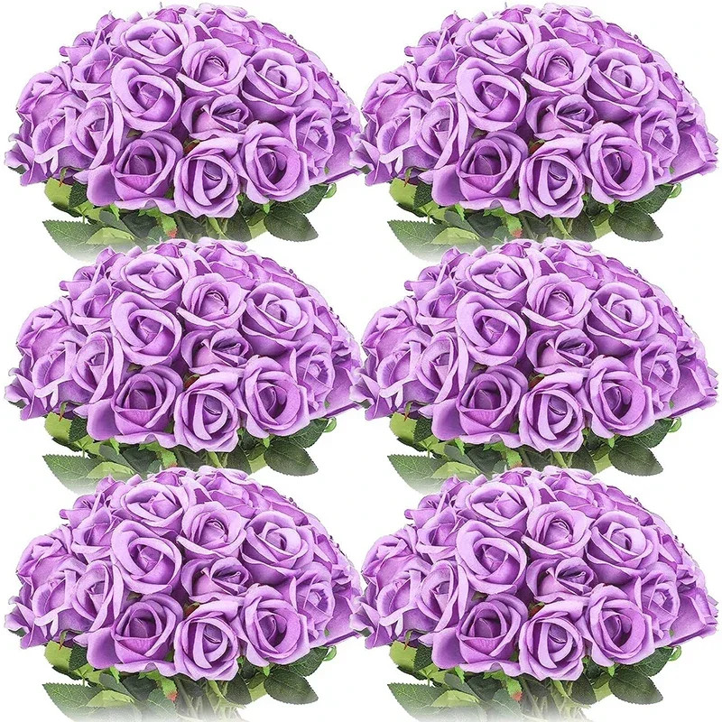 100pcs Artificial Silk Roses Fake Flowers Wedding Party Home Table Decor